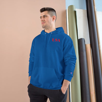 USA Hoodie — Minimal Patriotic Champion Hoodie