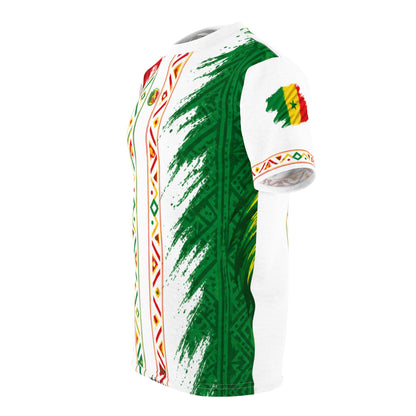 SENEGAL Flag Brushstroke Tee — SENEGAL Pride All-Over Print Shirt