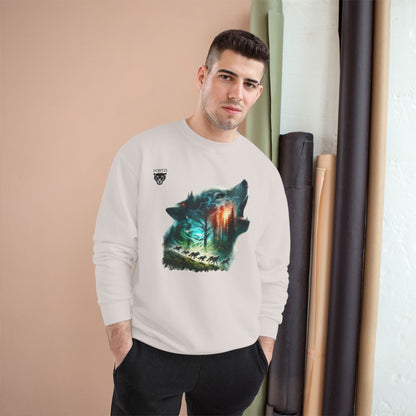 Wolf Silhouette Sweatshirt - Forest Night Nature Scene Crewneck