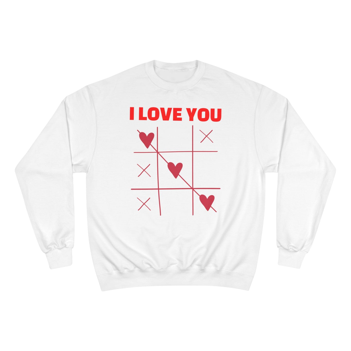 I Love You Tic-Tac-Toe Sweatshirt — Valentine's Heart Game Crewneck