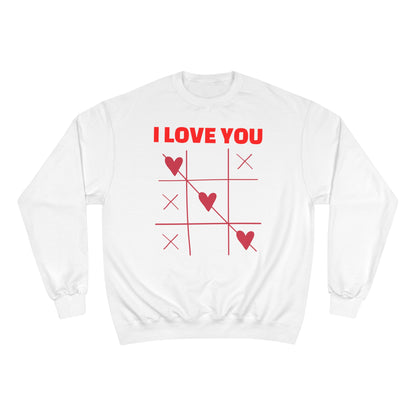 I Love You Tic-Tac-Toe Sweatshirt — Valentine's Heart Game Crewneck