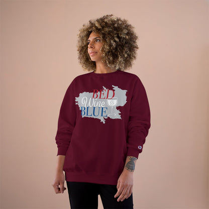 Red White & Wine Sweatshirt — Bed Wine Blue Graphic Crewneck