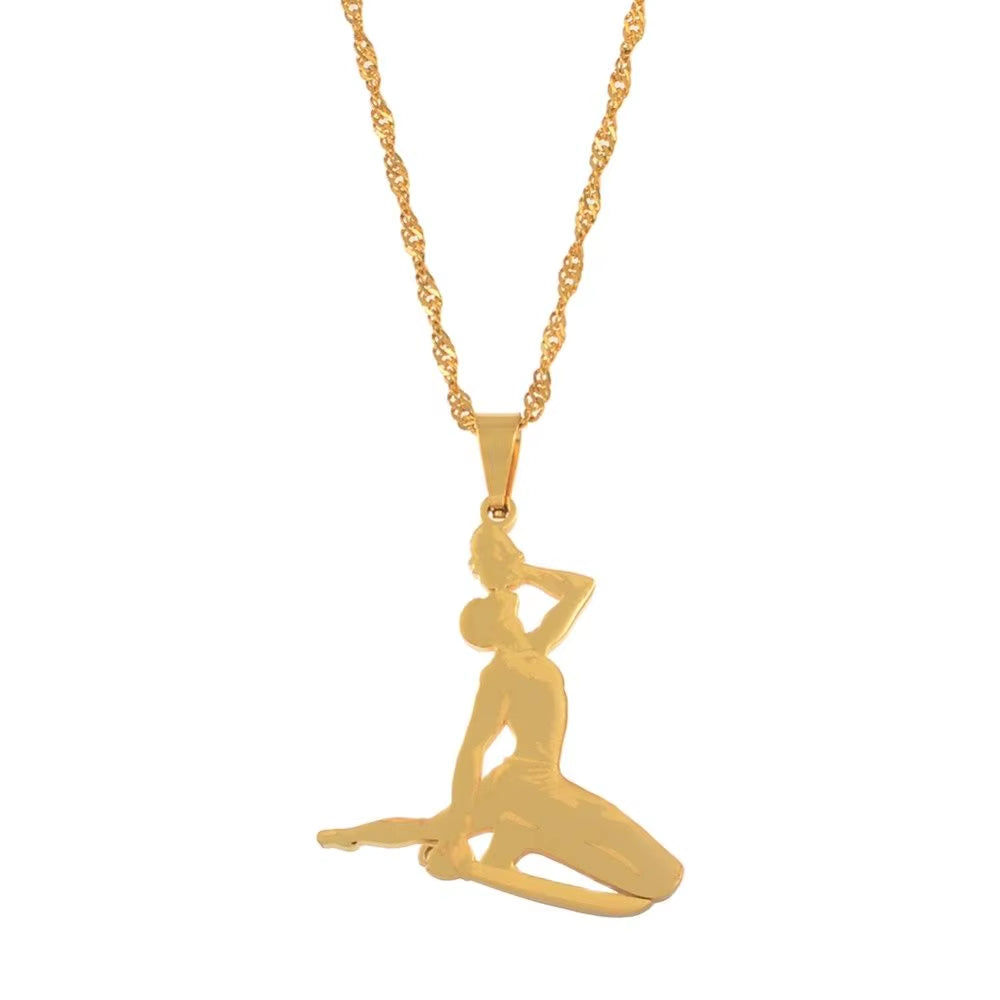 3CM Haiti Pendant Necklace Women Girls Neg Mawon Ayiti Items Gold Color Jewelry of Haiti Accessories Neg Maron @067221