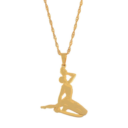 3CM Haiti Pendant Necklace Women Girls Neg Mawon Ayiti Items Gold Color Jewelry of Haiti Accessories Neg Maron @067221