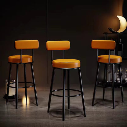 Modern Metal Bar Stools Luxury Black Leather Dining Room Chairs High-Quality Barstools Home Decoration Furniture for Living Room