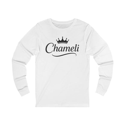 Chameli Crown Long Sleeve Tee — Personalized Name Script Shirt