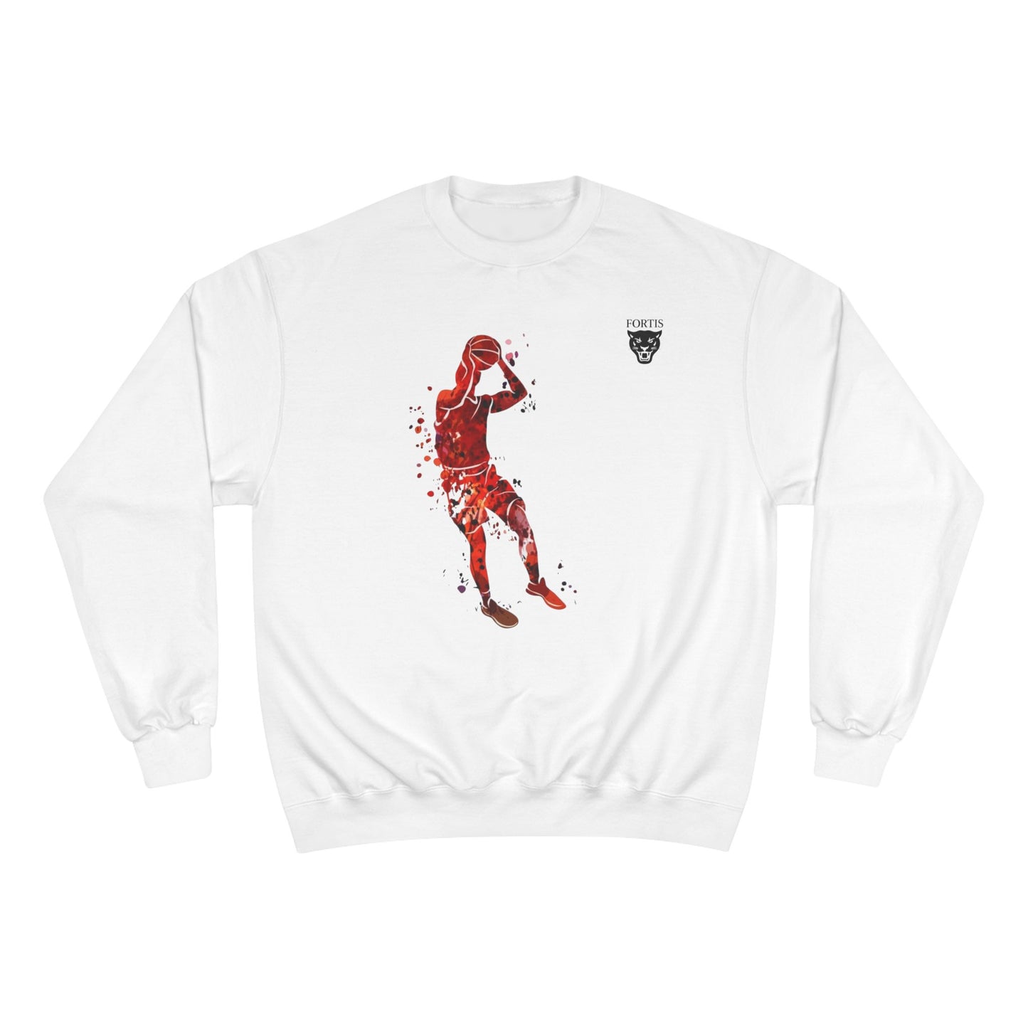 Basketball Champion Sweatshirt — Red Silhouette Shooter Crewneck
