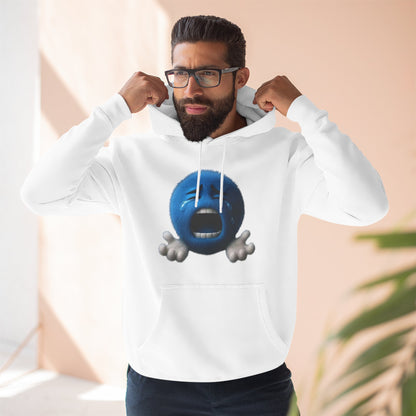 Blue Scream Emoji Hoodie — Cute 3D Emoticon Graphic Fleece Pullover