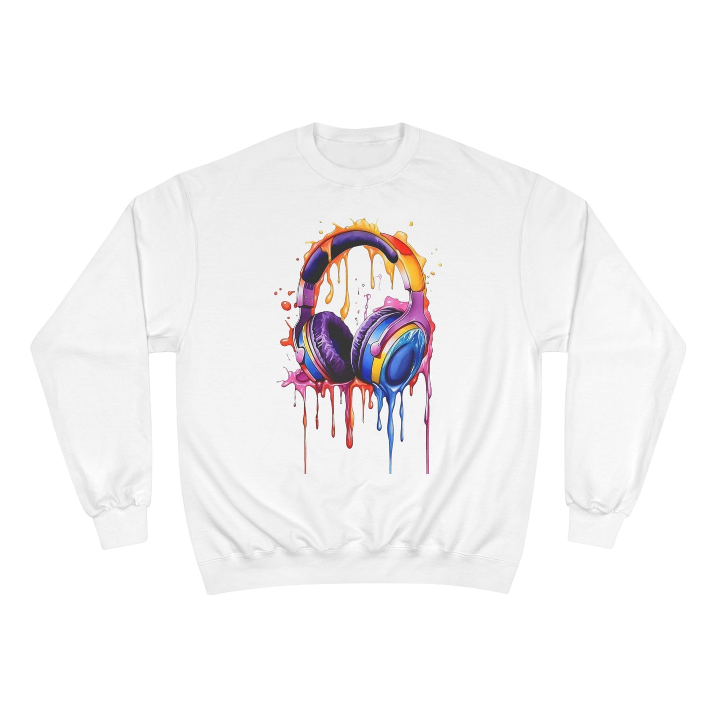 Headphone Drip Sweatshirt — Colorful Paint-Drip Music Crewneck