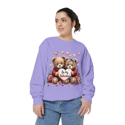 Valentine Teddy Sweatshirt — "Be My Valentine" Cute Couple Bears Design