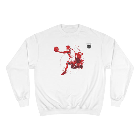 Basketball Splash Sweatshirt – Red Dribble Player Crew Neck