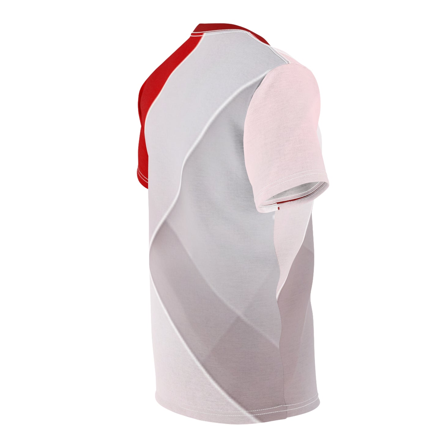 Red & White Abstract Chevron All-Over Print Tee