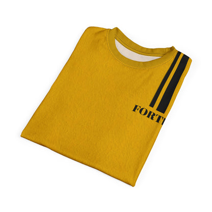 Fortis Stripe Tee — Yellow Athletic Cut & Sew T‑Shirt