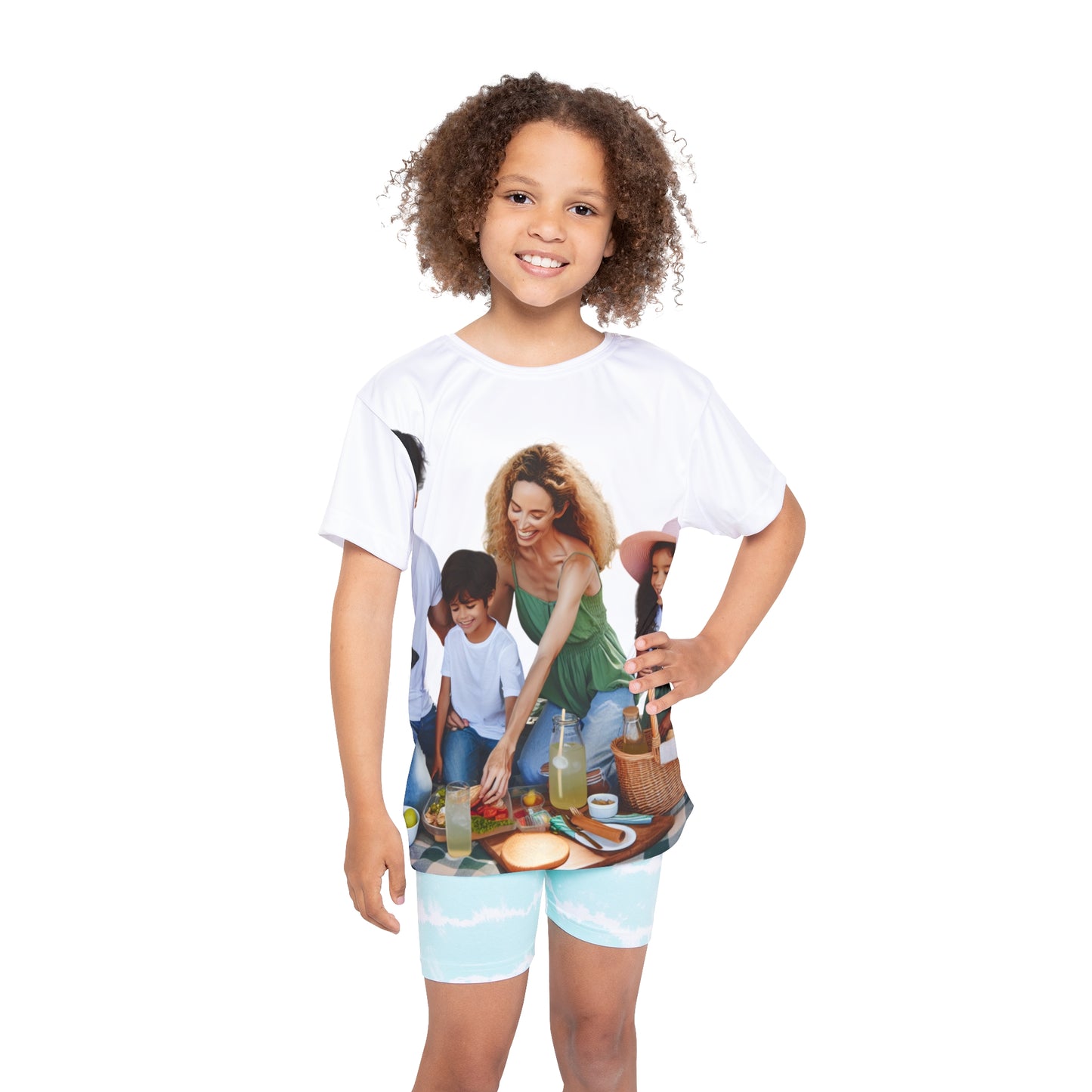Kids Photo-Print Sports Jersey — Custom All-Over Picnic Design