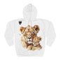 Lioness & Cub Hoodie — Watercolor Safari Animal Pullover