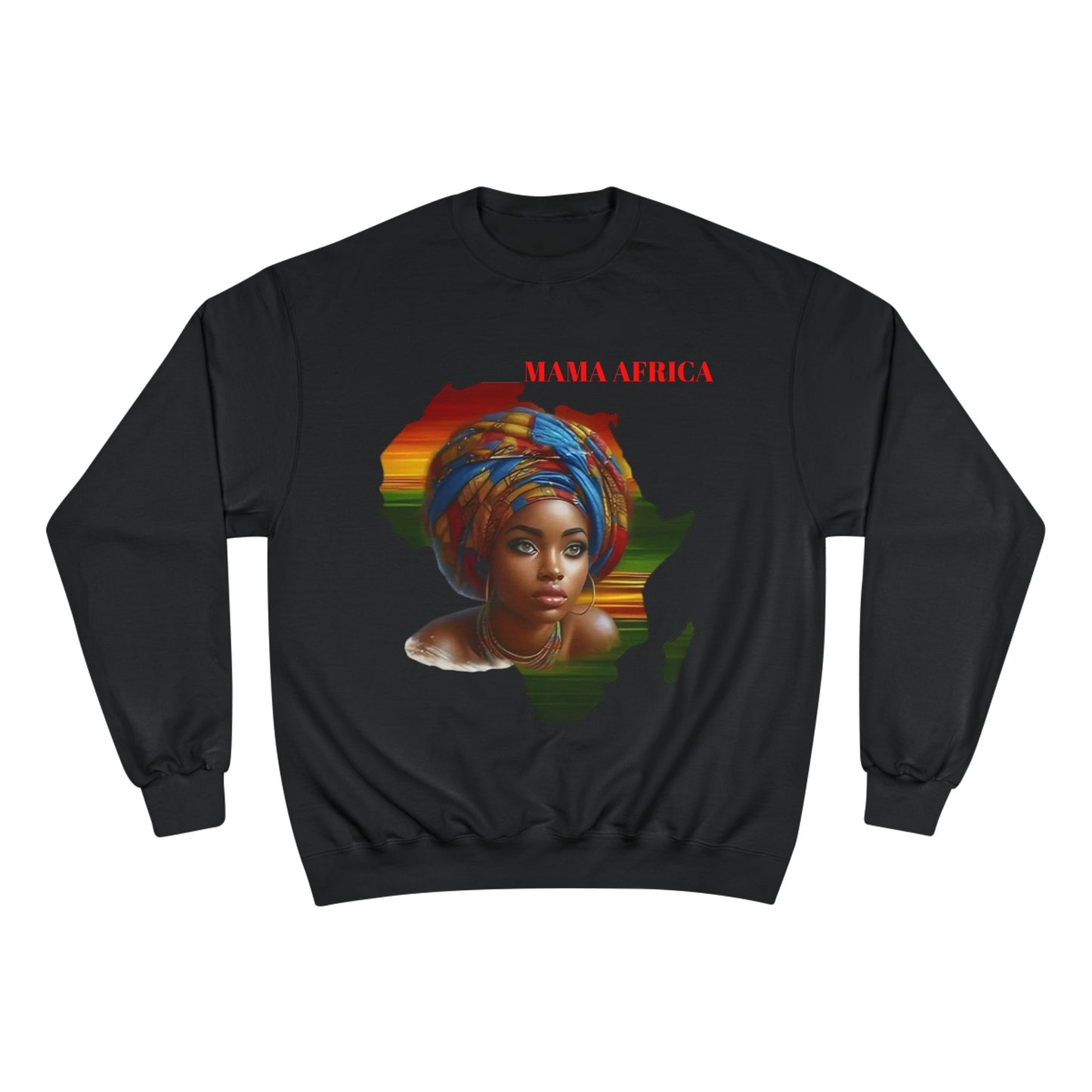Mama Africa Sweatshirt — Afrocentric Map Portrait Crewneck