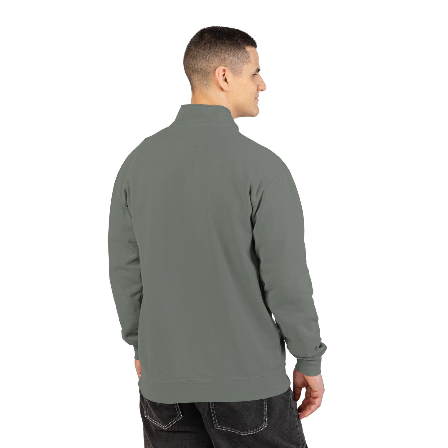 Quarter-Zip Sweatshirt with Small Chest Crest — Casual Pullover for Everyday Wear