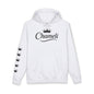 Chameli Crown Hoodie — Personalized Script Logo Pullover with Sleeve Crowns