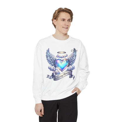 Memorial Angel Heart Sweatshirt — "In Loving Memory" Tribute Crewneck