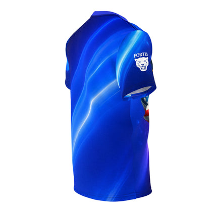 France Soccer Fan Tee — Blue Gradient AOP Klub Shirt