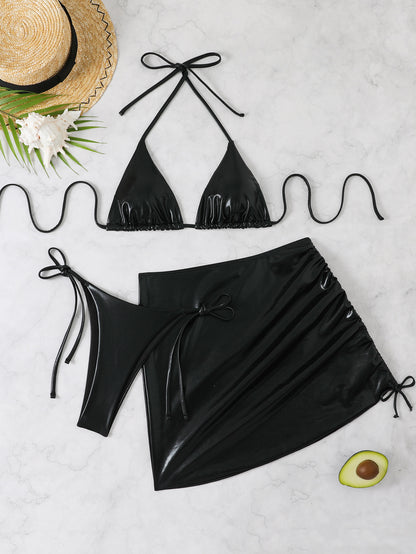 European And American Bikini Suit Sexy Slim Fit Shiny Surface Hot Girl Nightclub
