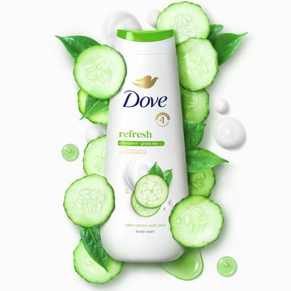 Body Wash for Women Moisturizing Refresh Cucumber & Green Tea Cleanser All Skin, 20 Oz
