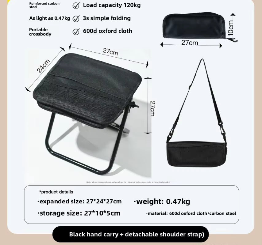 Folding Backpack Stool Portable Small Mazar Satchel Pen Bag Stool Outdoor Folding Chair Ultra Light Fishing High Speed Rail
