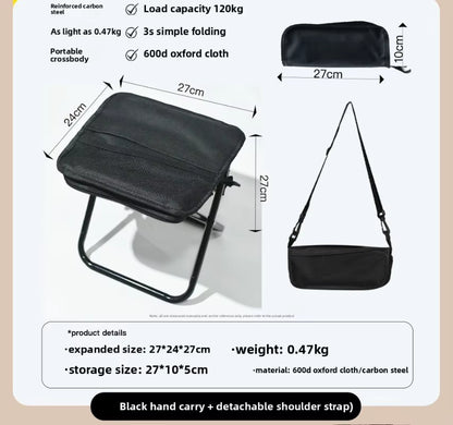 Folding Backpack Stool Portable Small Mazar Satchel Pen Bag Stool Outdoor Folding Chair Ultra Light Fishing High Speed Rail