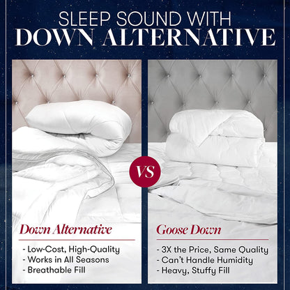 Beckham Hotel Collection Goose down Alternative Reversible Comforter - All Season - Premium Quality Luxury Hypoallergenic Comforter - Full/Queen - Grey/Black