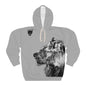 Lion Profile Hoodie — Realistic Black & White Wildlife Pullover