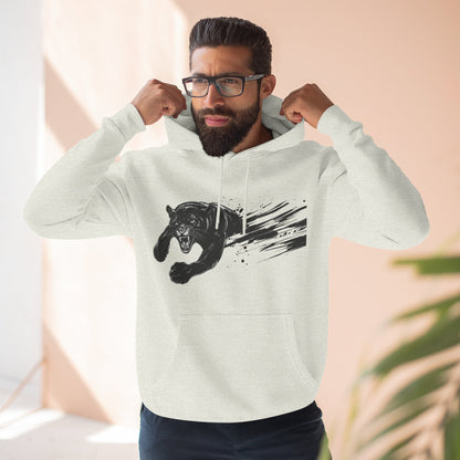 Panther Motion Hoodie — Leaping Black Panther Graphic Pullover