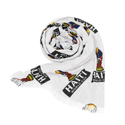Haiti Flag Light Scarf – Tropical Map & Word Pattern