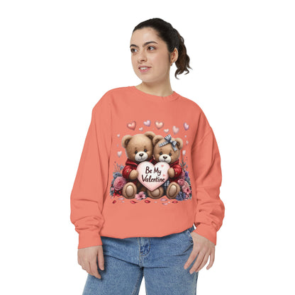 Valentine Teddy Sweatshirt — "Be My Valentine" Cute Couple Bears Design