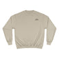 Minimalist 'JAH' Champion Sweatshirt – White Crewneck, Subtle Chest Logo