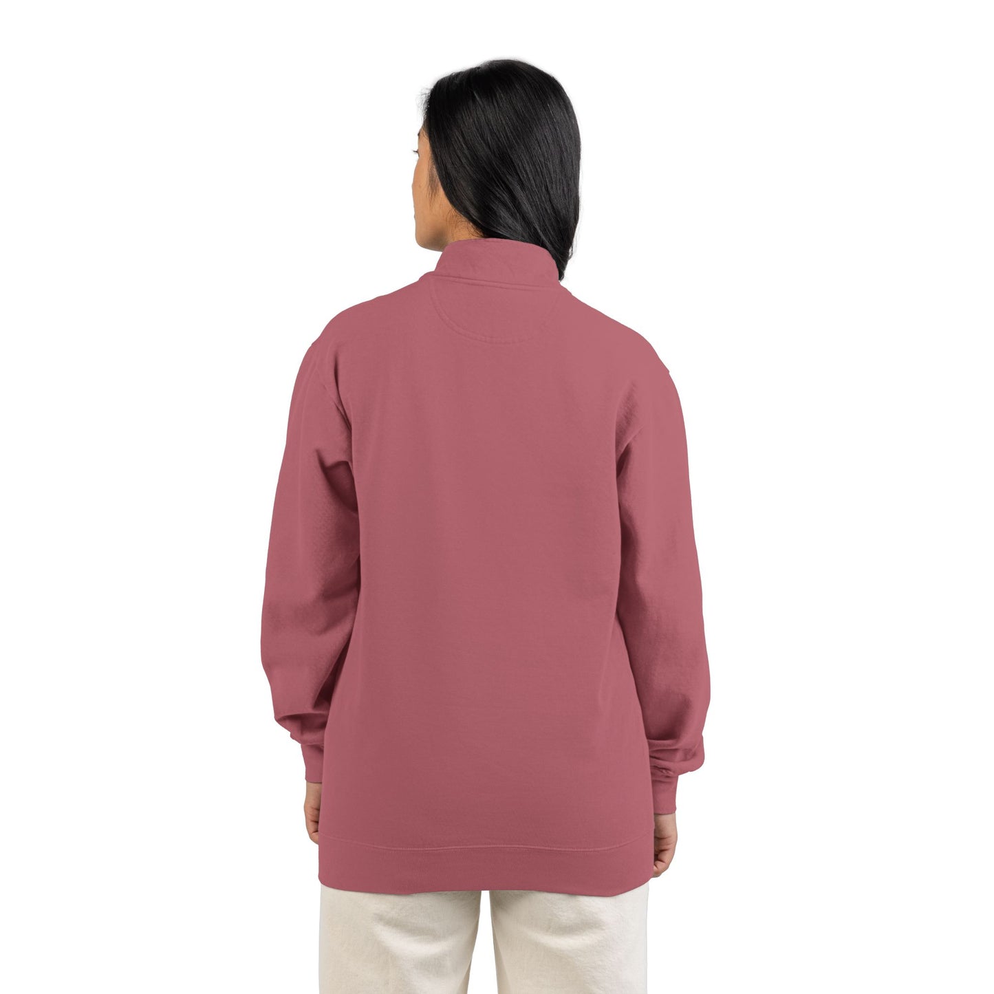 Quarter-Zip Sweatshirt with Small Chest Crest — Casual Pullover for Everyday Wear