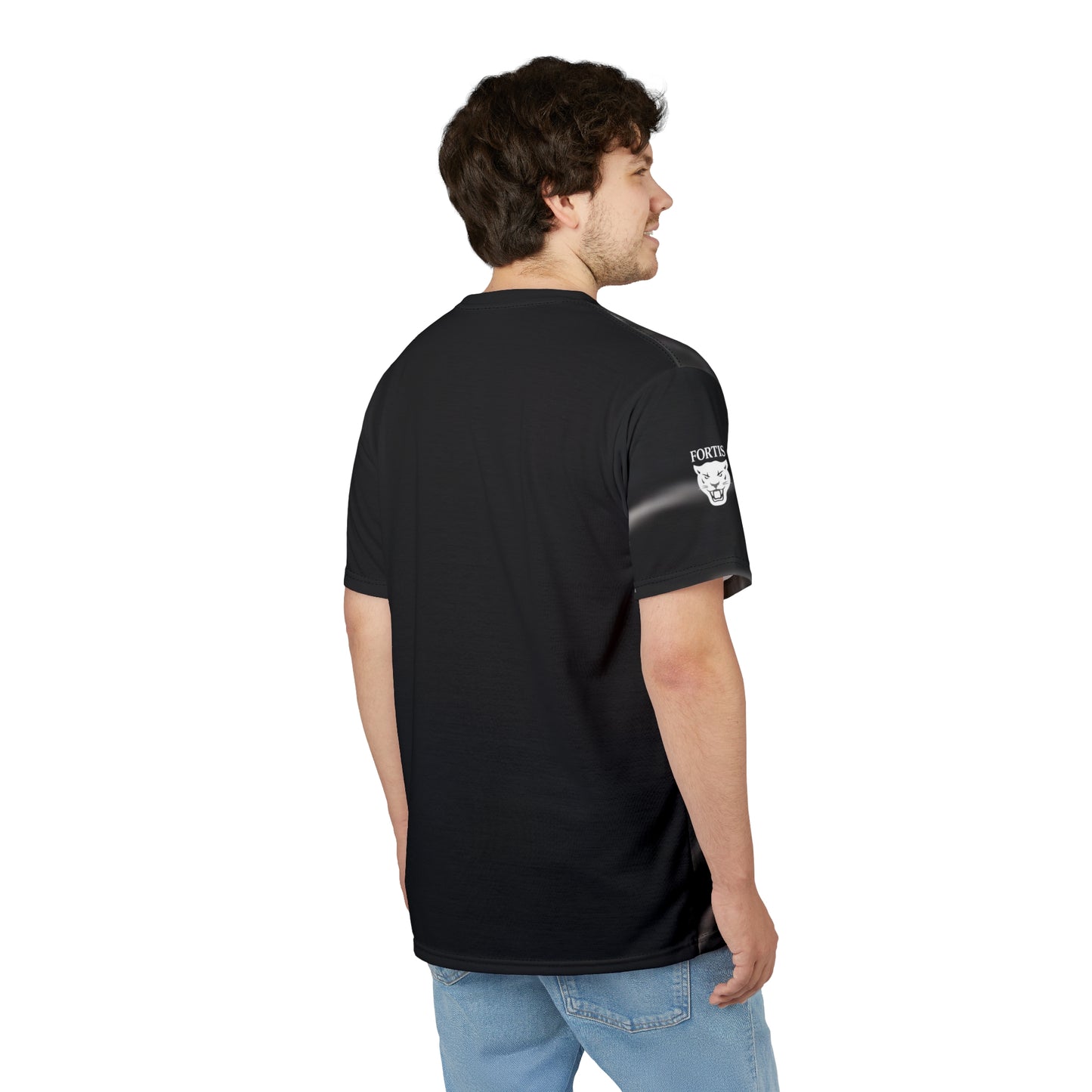 Fortis Metallic Logo Tee — All-Over Print Cut & Sew Shirt