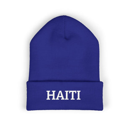 Haiti Embroidered Cuffed Beanie