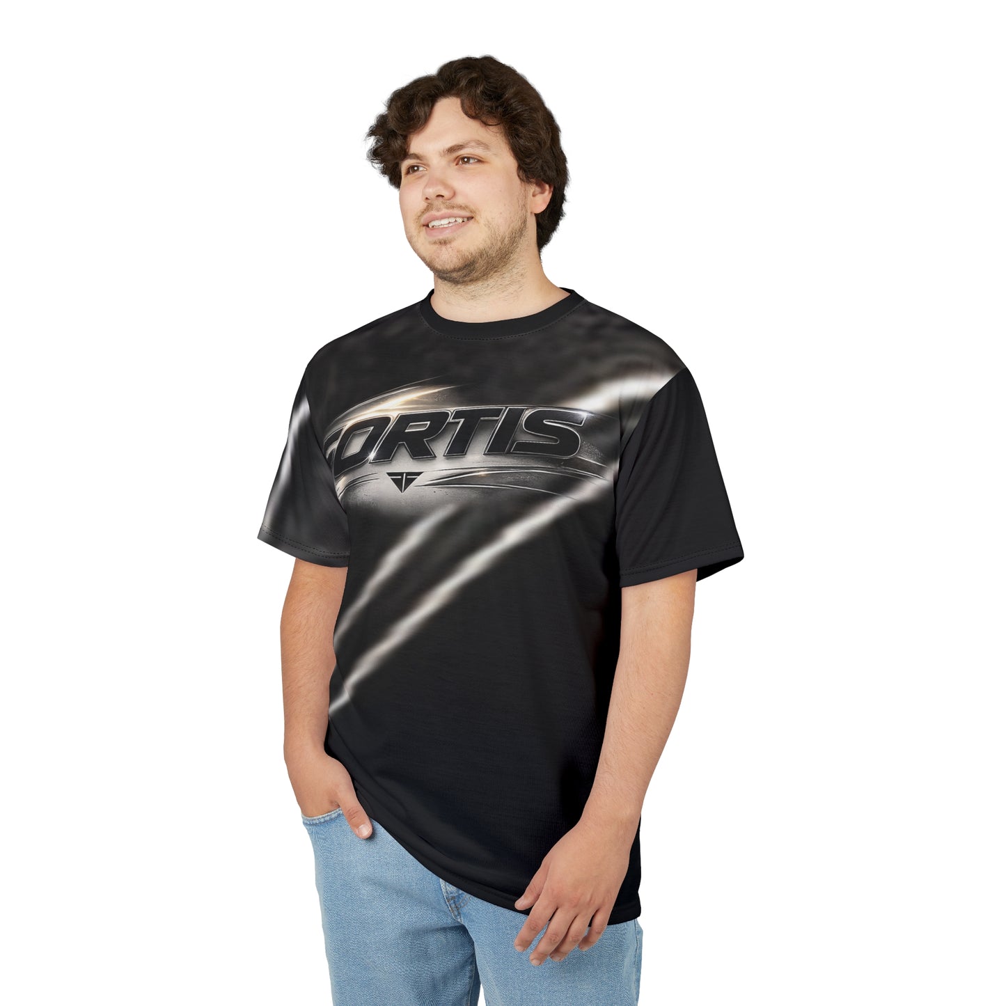 Fortis Metallic Logo Tee — All-Over Print Cut & Sew Shirt