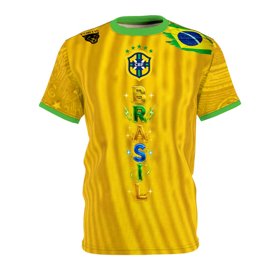 Brazil Soccer Jersey Tee – Brasil Crest & Flag All-Over Print