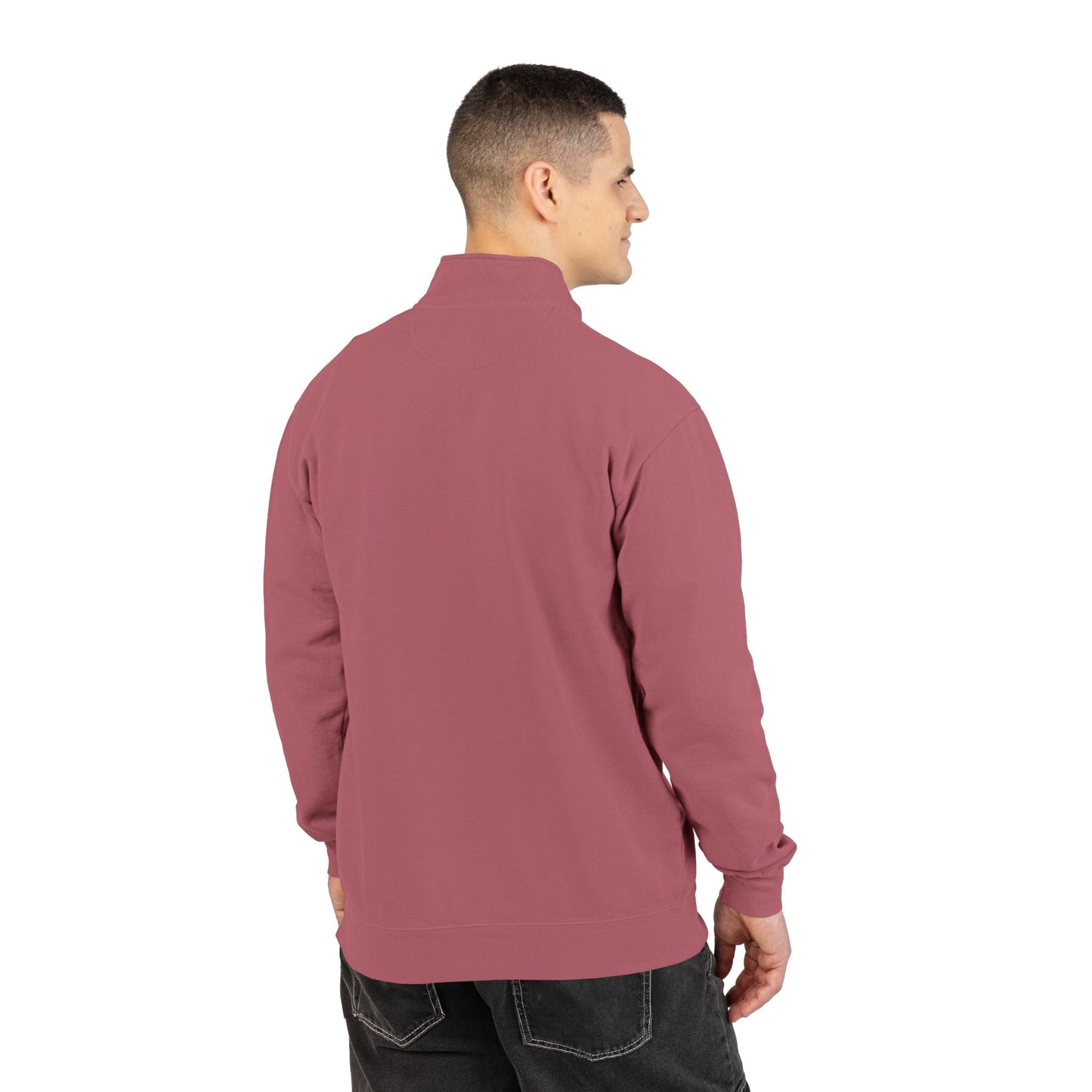 Quarter-Zip Sweatshirt with Small Chest Crest — Casual Pullover for Everyday Wear