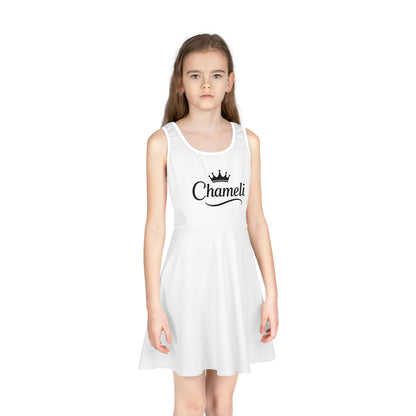 Charming Girls' Sleeveless Sundress with Custom Print, Summer Dress, Kids' Fashion, Party Wear, Birthday Gift, Playtime Outfit