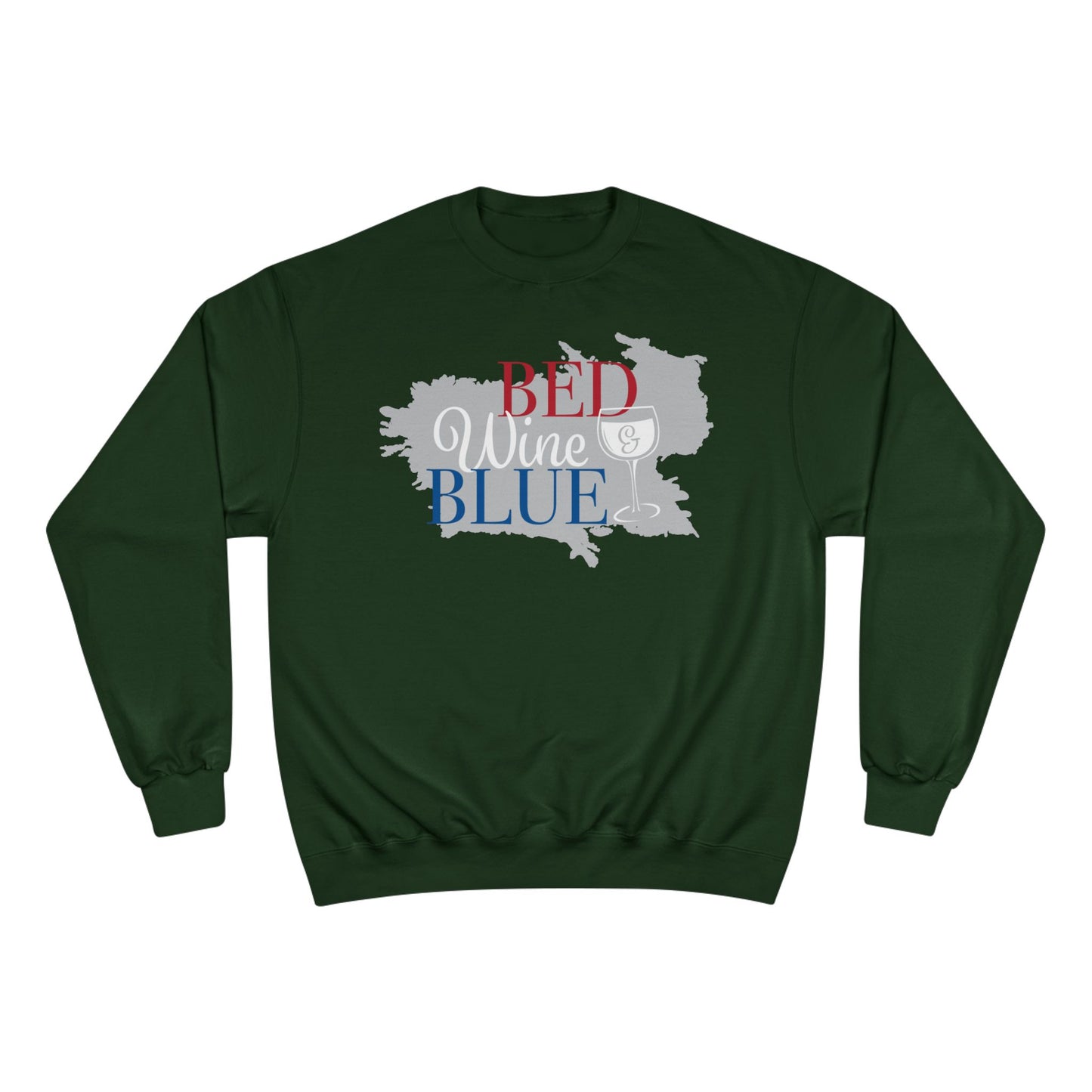 Red White & Wine Sweatshirt — Bed Wine Blue Graphic Crewneck