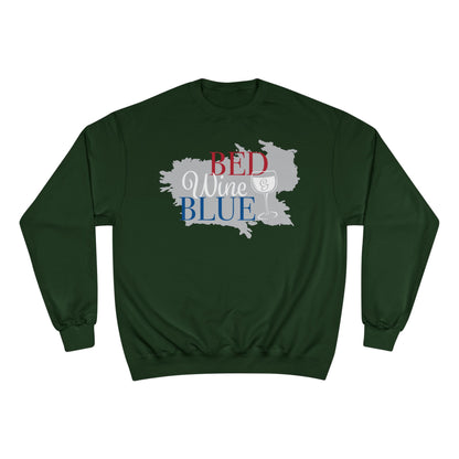 Red White & Wine Sweatshirt — Bed Wine Blue Graphic Crewneck
