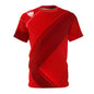 Red Abstract Cut & Sew Tee — All-Over Print Athletic Graphic T-Shirt