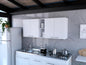 Portofino 150 Wall Cabinet, Double Door, Two External Shelves, Two Interior Shelves White