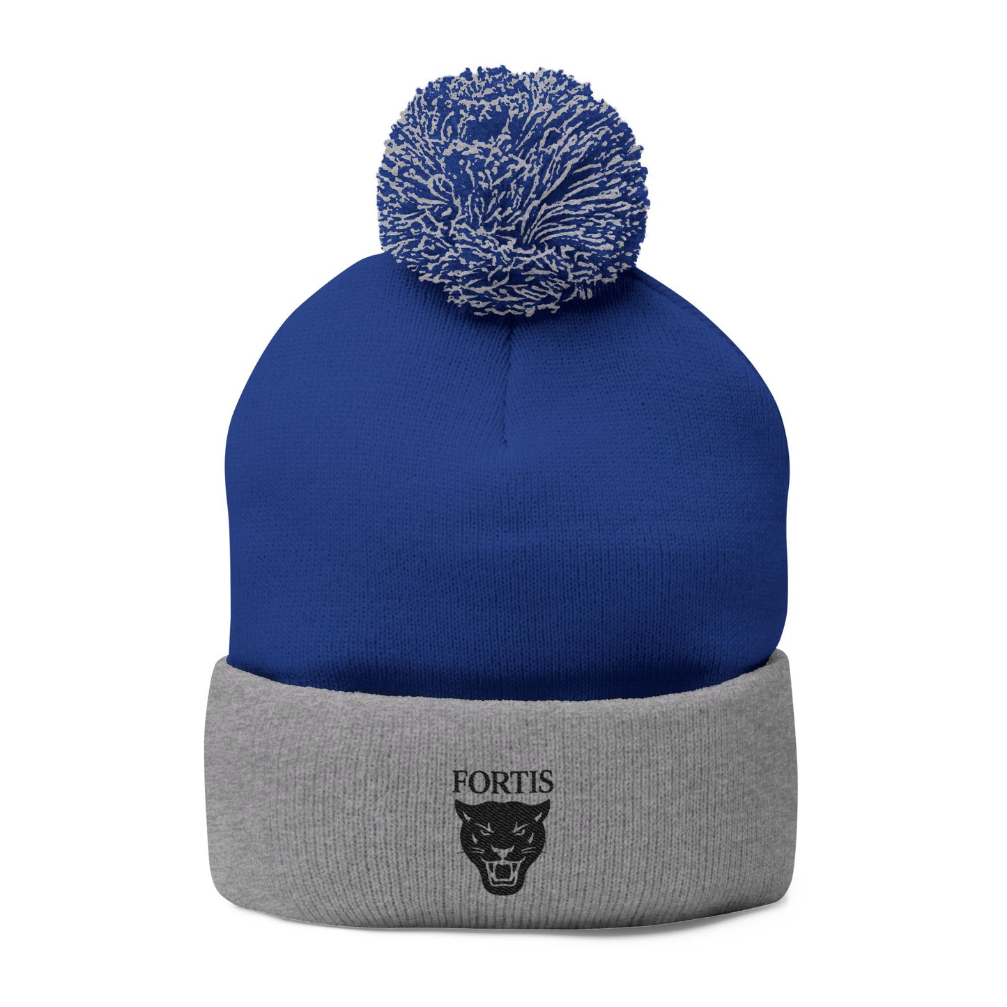 Embroidered Pom-Pom Beanie — FORTIS Panther Knit Cap