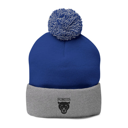 Embroidered Pom-Pom Beanie — FORTIS Panther Knit Cap