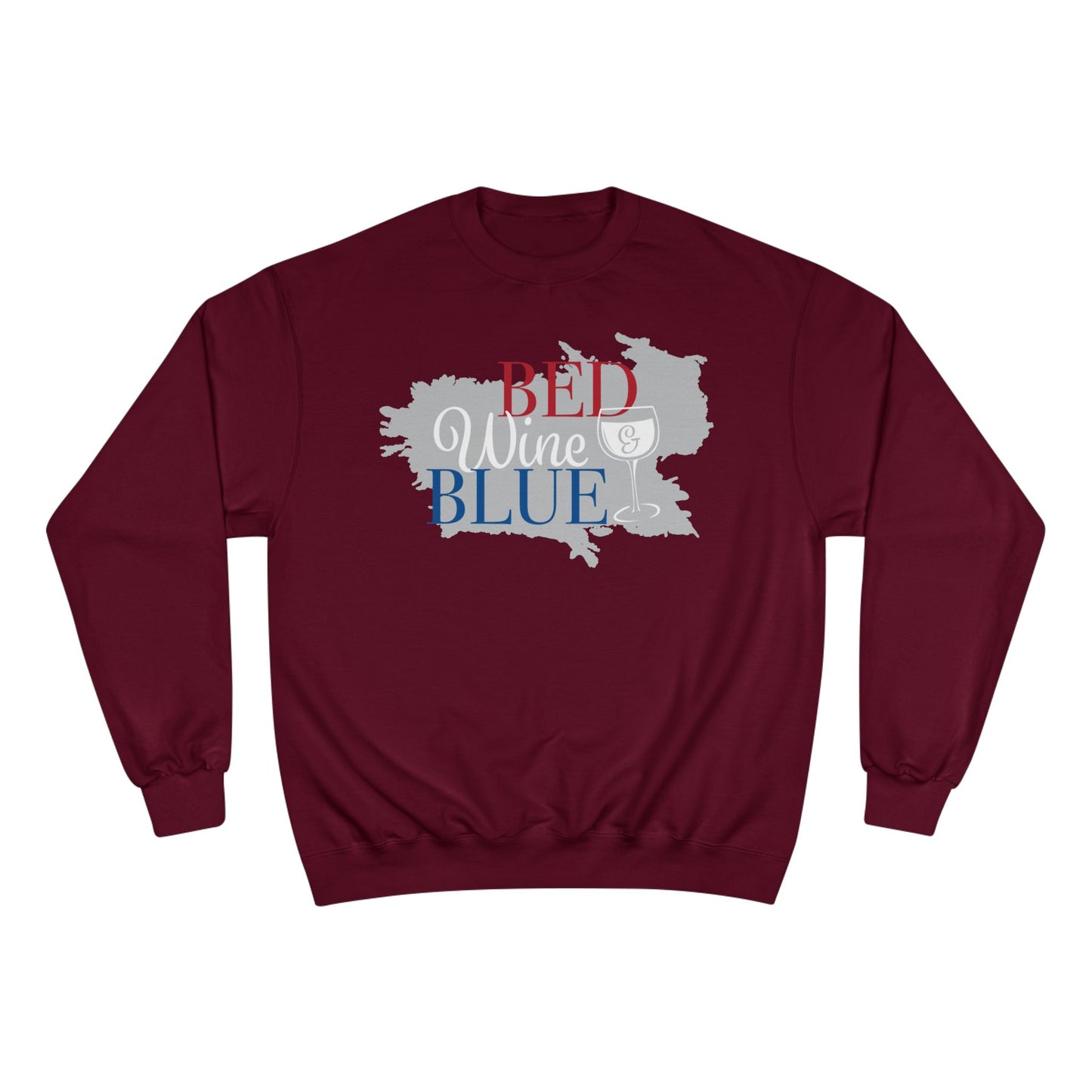 Red White & Wine Sweatshirt — Bed Wine Blue Graphic Crewneck