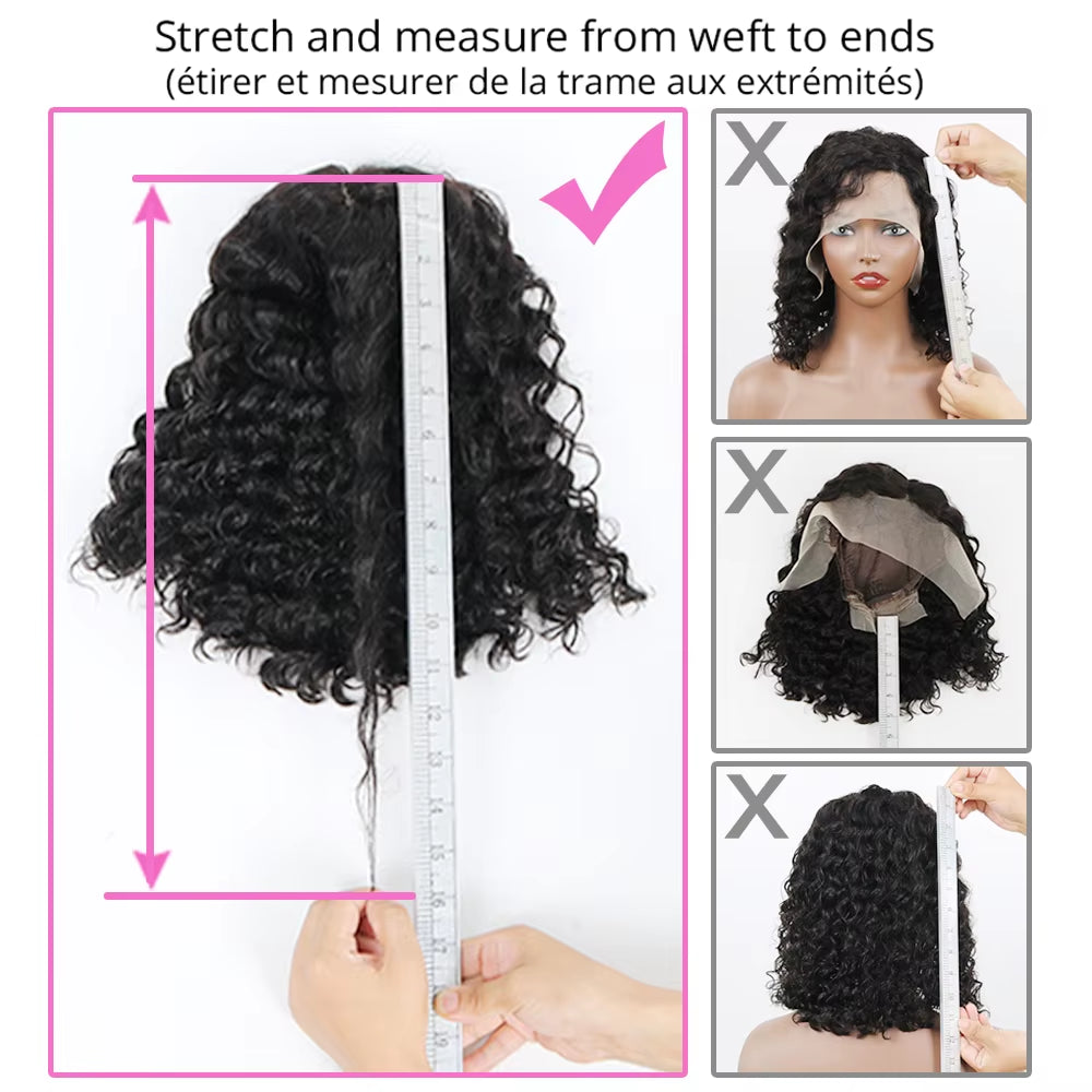 Short Curly Human Hair Bob Wig Water Lace Front Human Hair Wigs Forwomen Preplucked Brazilian Glueless 13X4 Lace Wig hair