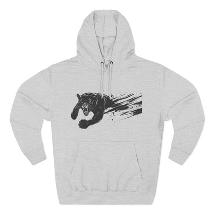 Panther Motion Hoodie — Leaping Black Panther Graphic Pullover